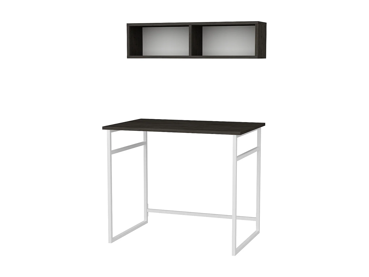 Decorotika Hussum Metal Frame Computer Desk with Wall Shelf - 90 cm W x 75 cm H x 60 cm D