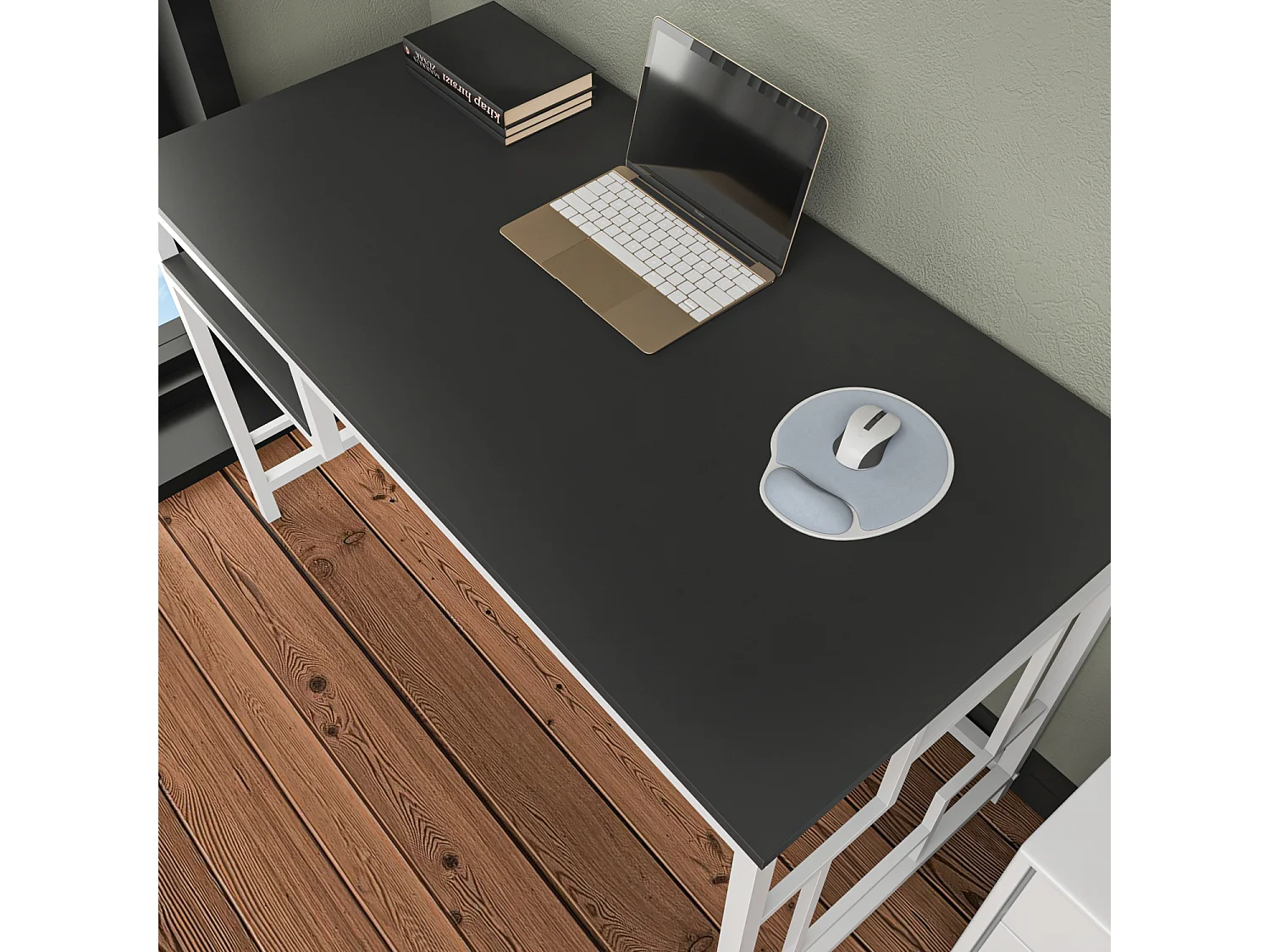 Decorotika Kennesaw Computer Desk with Metal Frame - W 120 cm x H 75 cm x D 60 cm