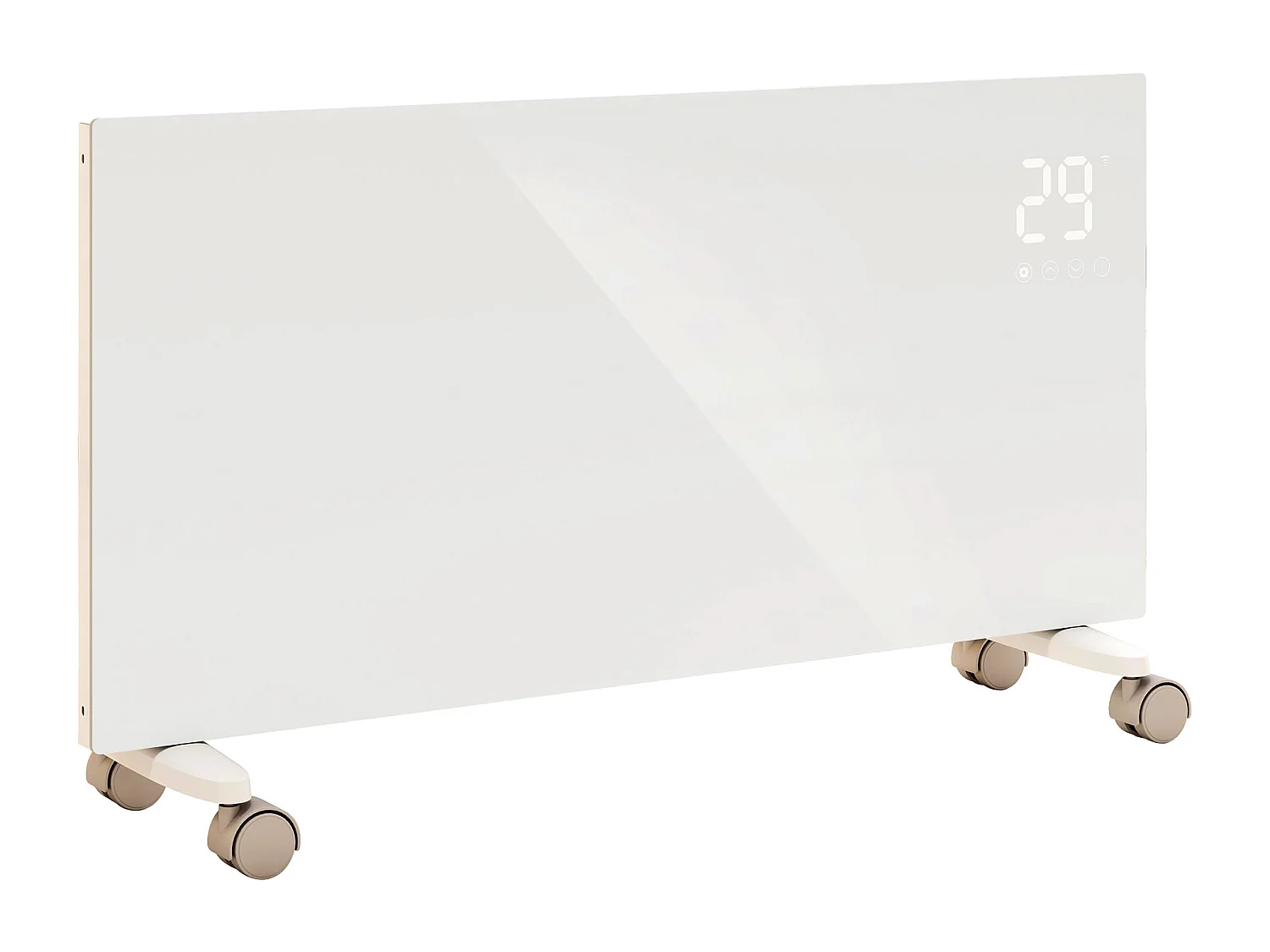 Radiateur électrique connecté WiFi 1000W mobile et mural blanc 48.6x40x7 cm