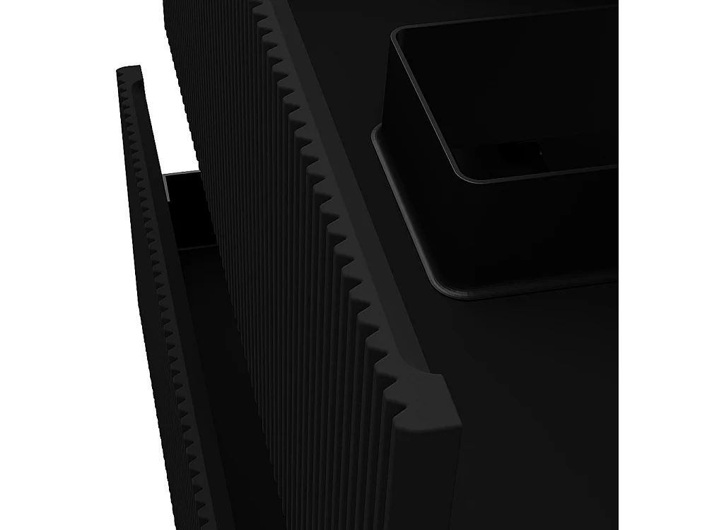 Meuble de salle de bain suspendu Strié 80cm avec simple vasque + 2 tiroirs, Noir