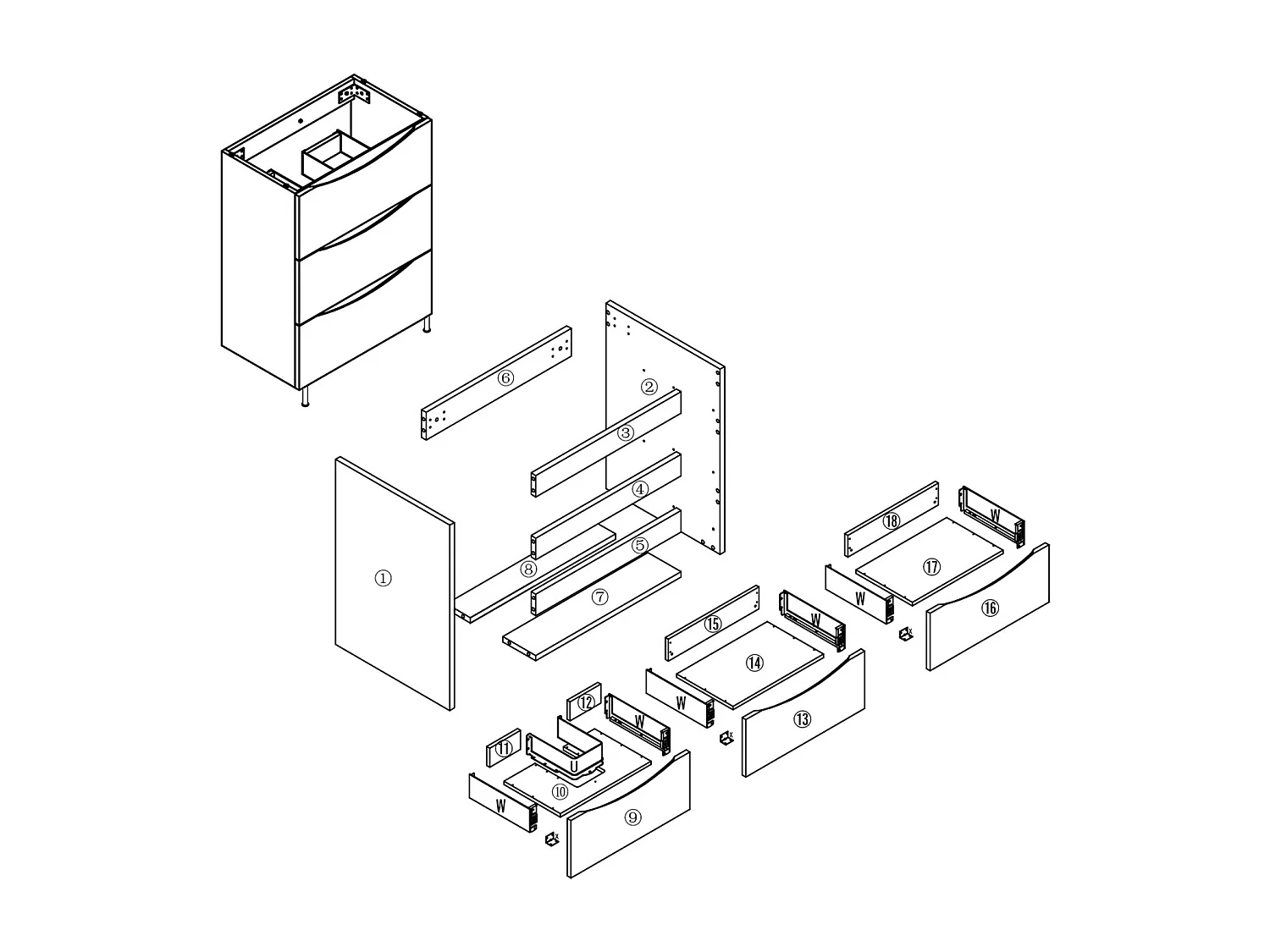 Meuble de salle de bain suspendu 80cm avec simple vasque + 3 tiroirs, Chêne