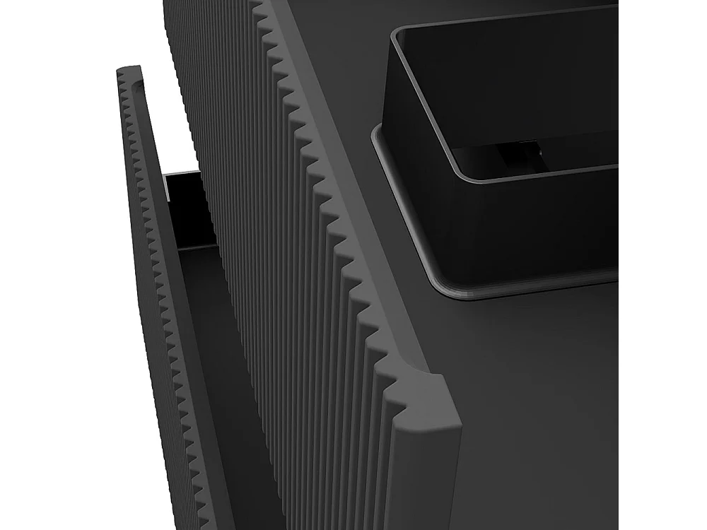 Meuble de salle de bain suspendu Strié 80cm avec simple vasque + 2 tiroirs, Anthracite