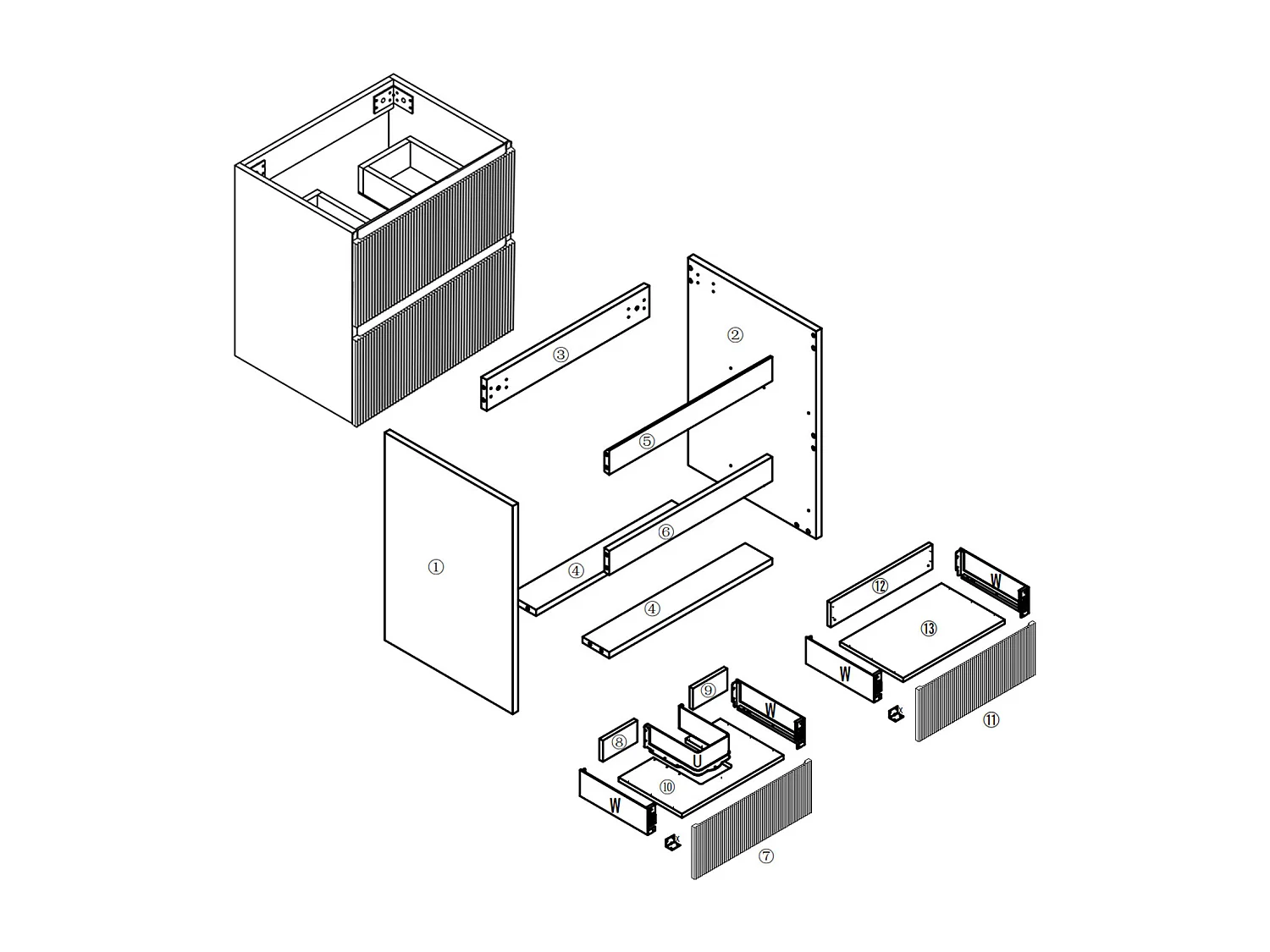 Meuble de salle de bain suspendu Strié 100cm avec simple vasque + 2 tiroirs, Chêne