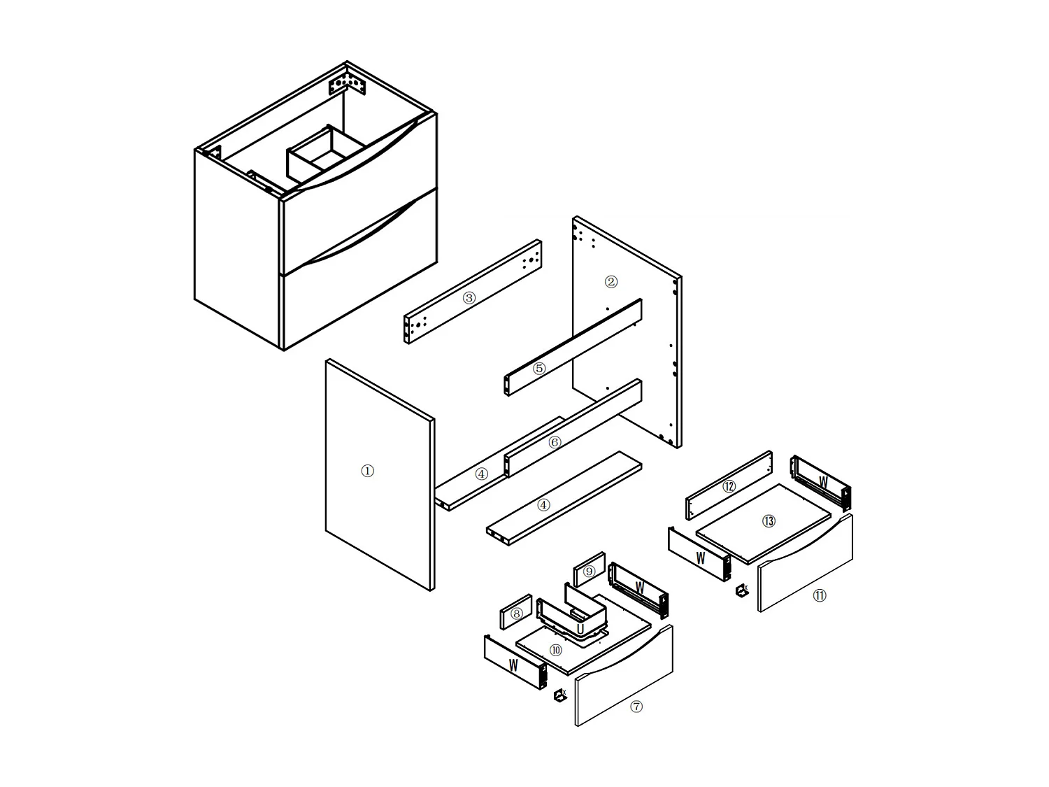 Meuble de salle de bain suspendu 80cm avec simple vasque + 2 tiroirs, Chêne