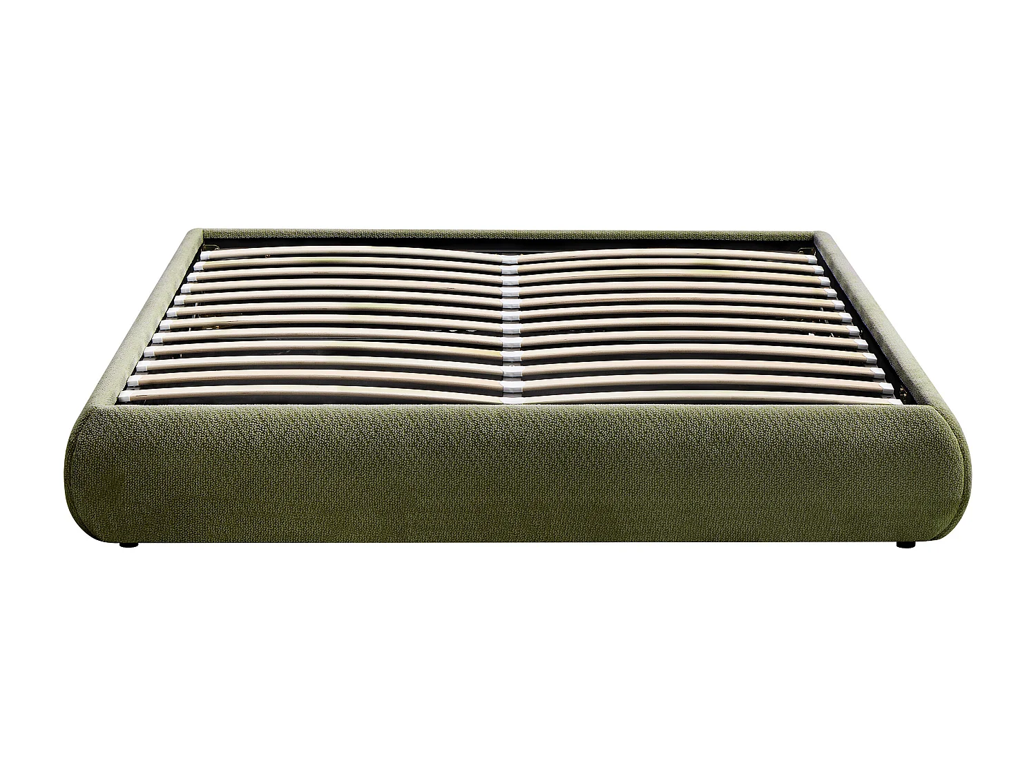 Sommier coffre 160 x 200 cm en tissu texturé - Vert - LELINA de YSMÉE