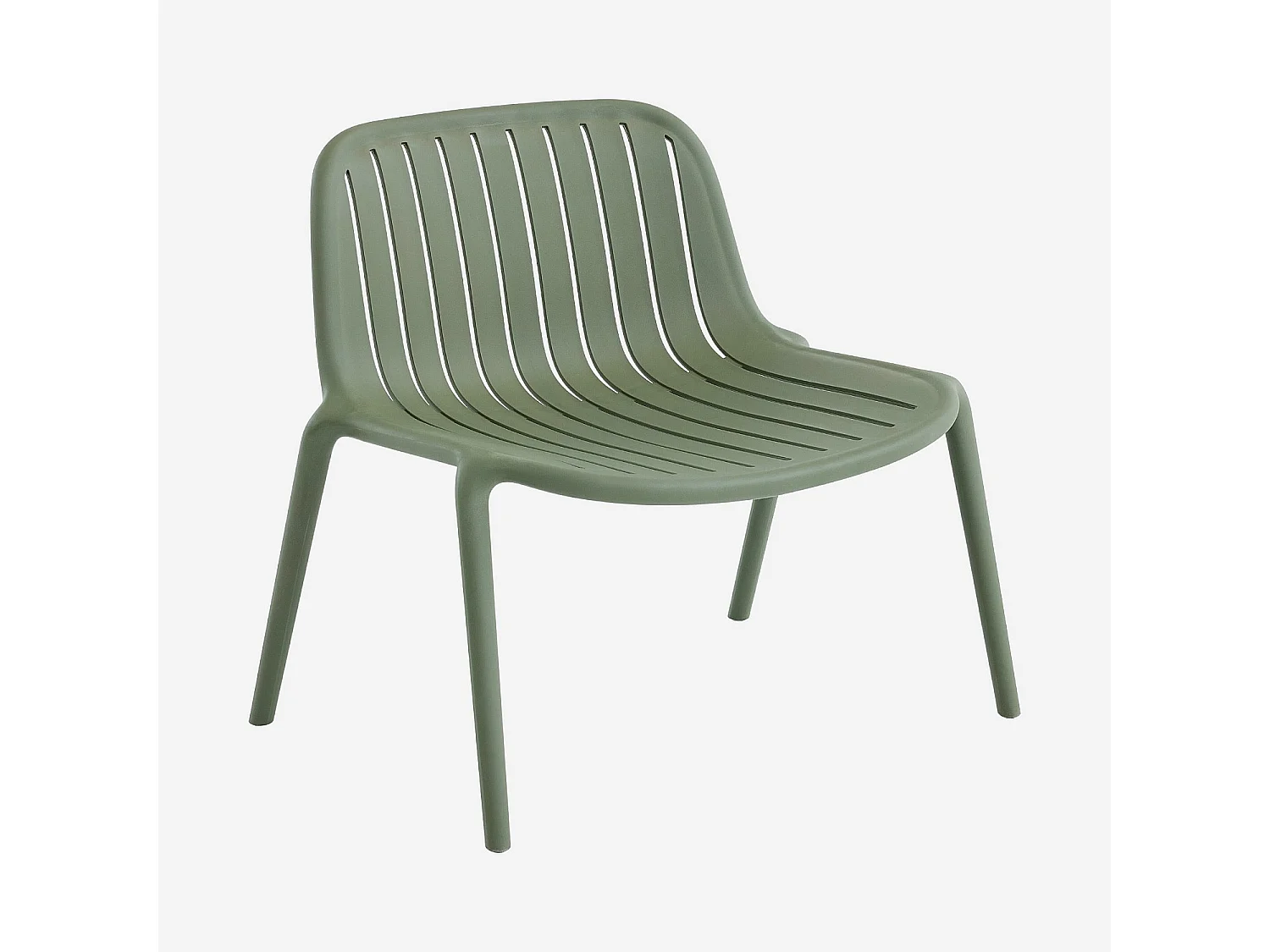 Lot de 2 fauteuils de jardin en polypropylène - Vert olive