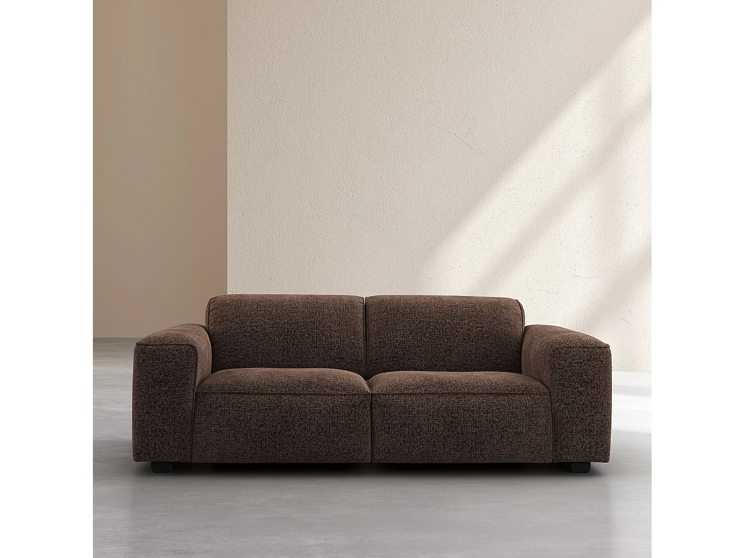 Canapé 3 places en tissu chenille Nino - Chocolat
