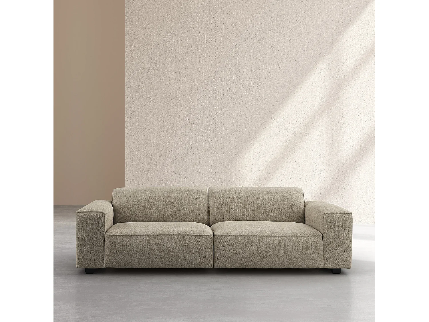 Canapé 4 places en tissu chenille Nino - Grège