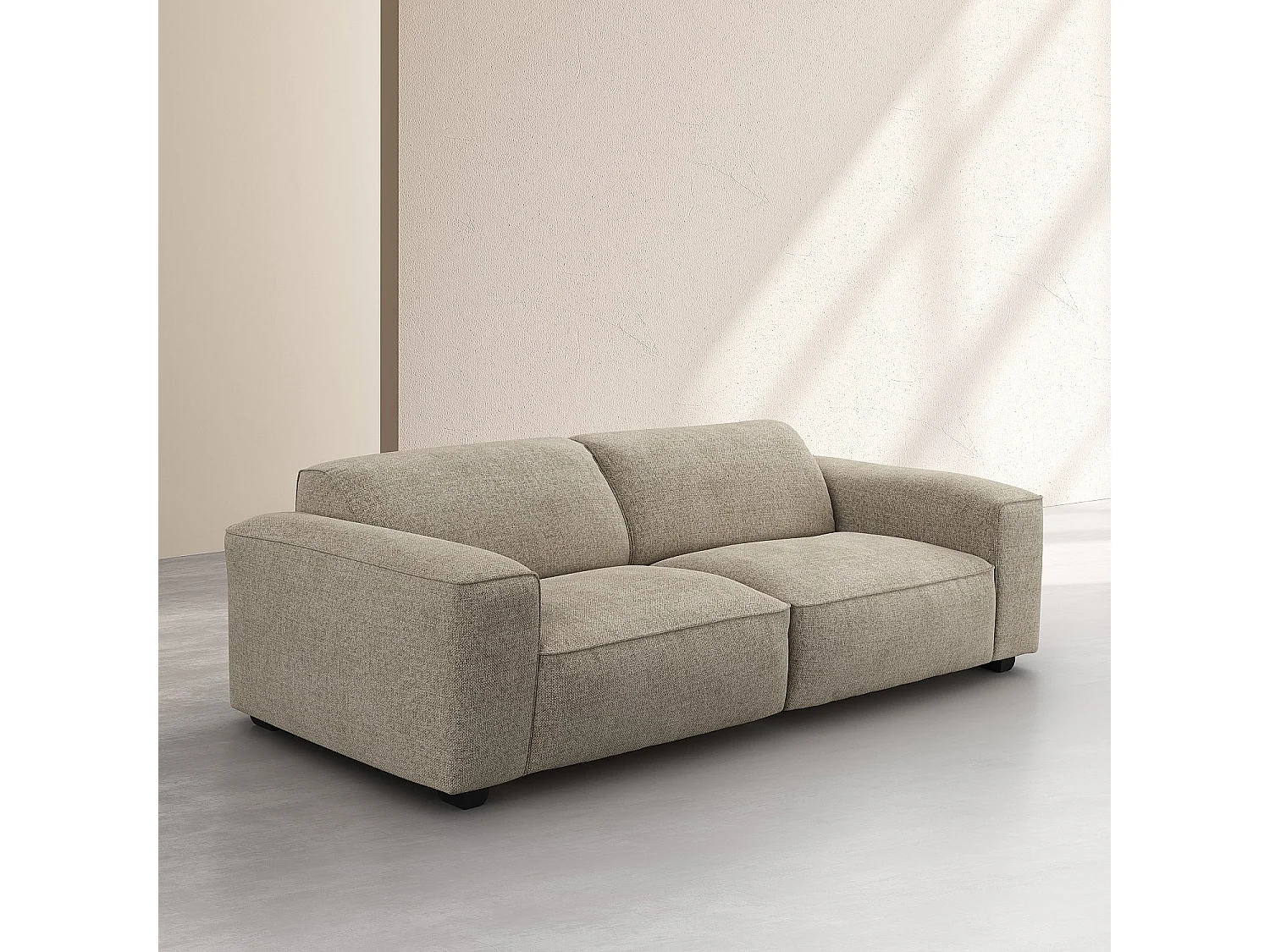 Canapé 4 places en tissu chenille Nino - Grège