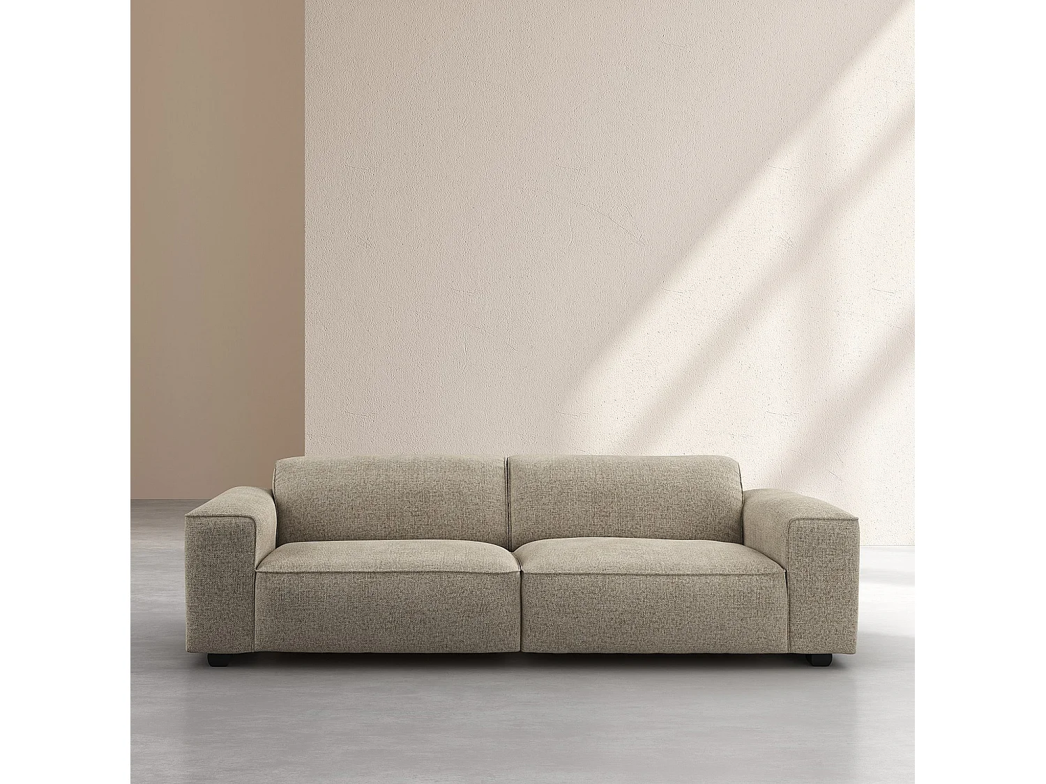 Canapé 4 places en tissu chenille Nino - Grège