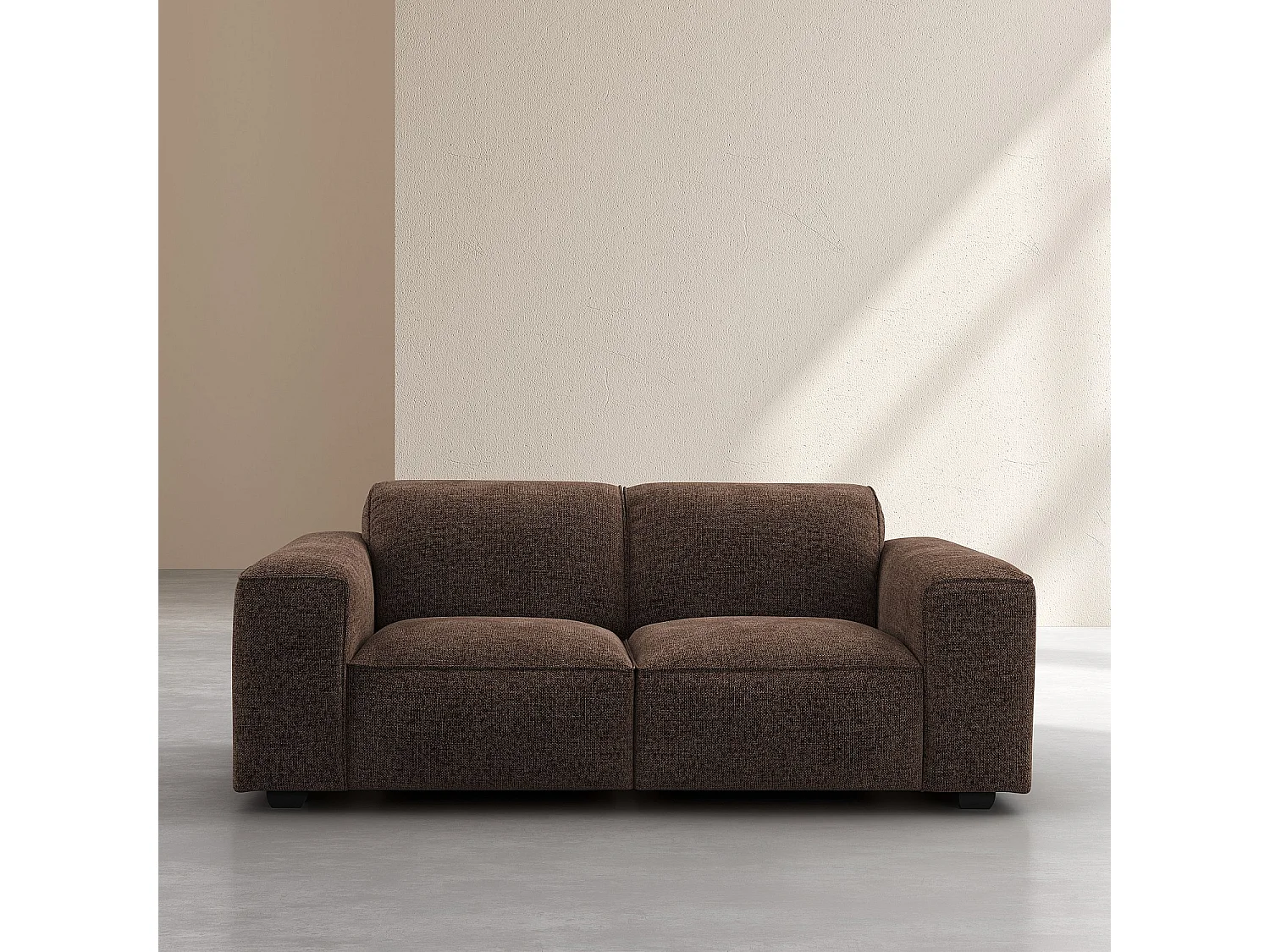 Canapé 2 places en tissu chenille Nino - Chocolat