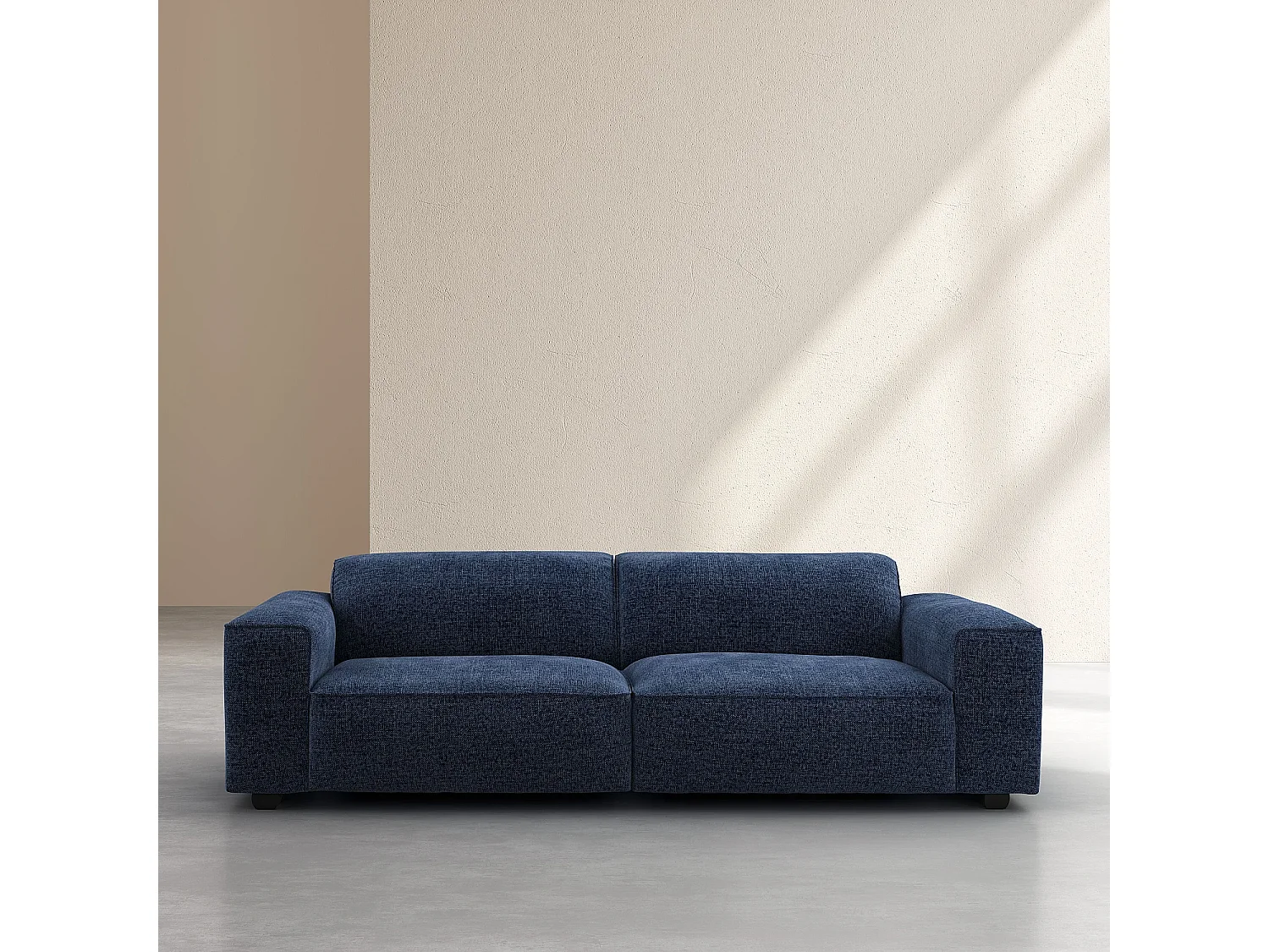 Canapé 4 places en tissu chenille Nino - Bleu marine