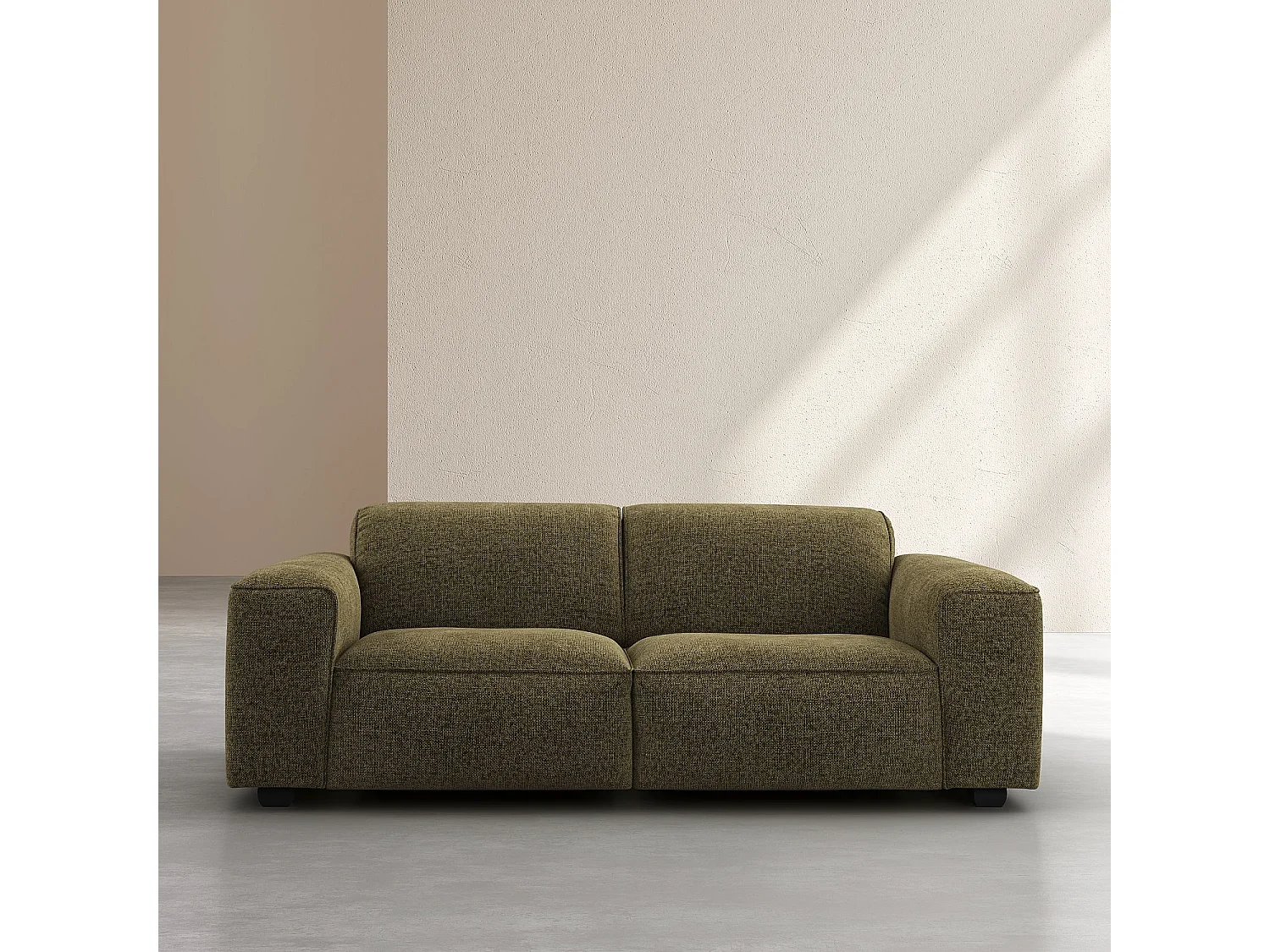 Canapé 3 places en tissu chenille Nino - Vert mousse