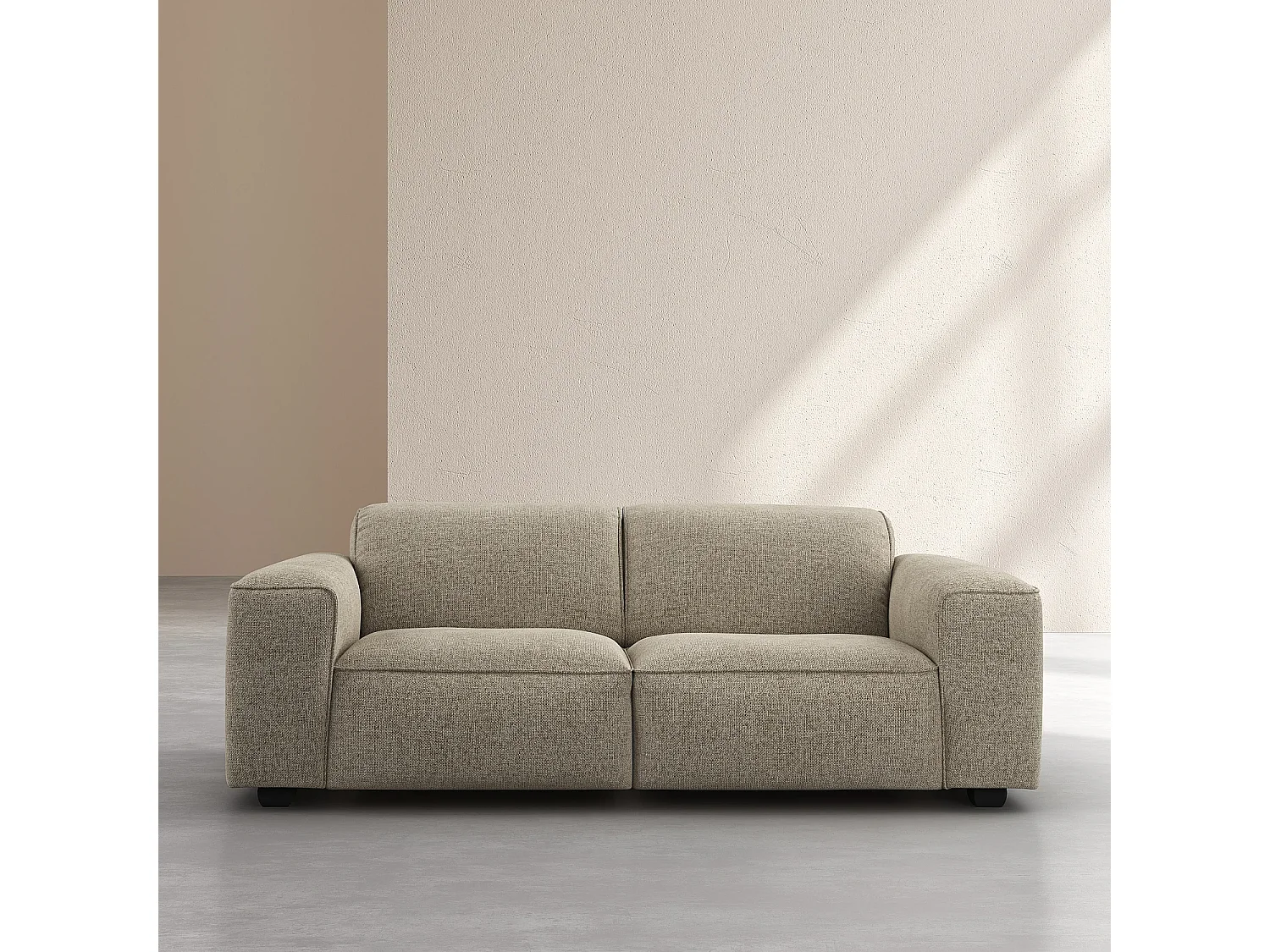 Canapé 3 places en tissu chenille Nino - Grège