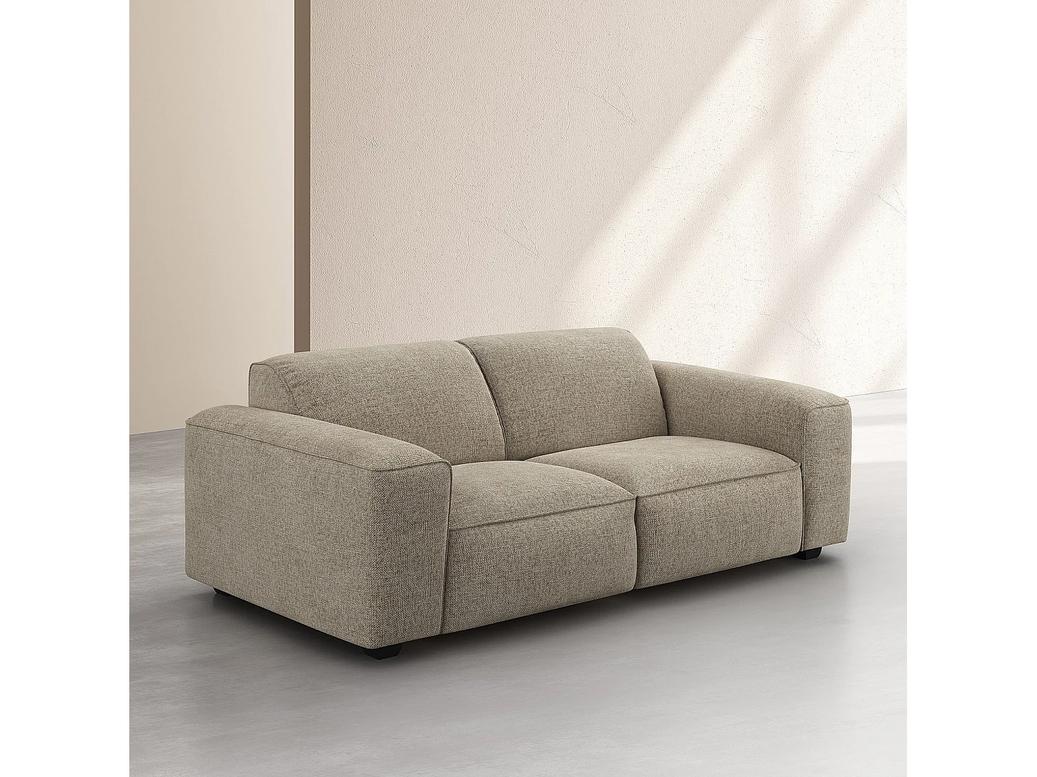 Canapé 3 places en tissu chenille Nino - Grège