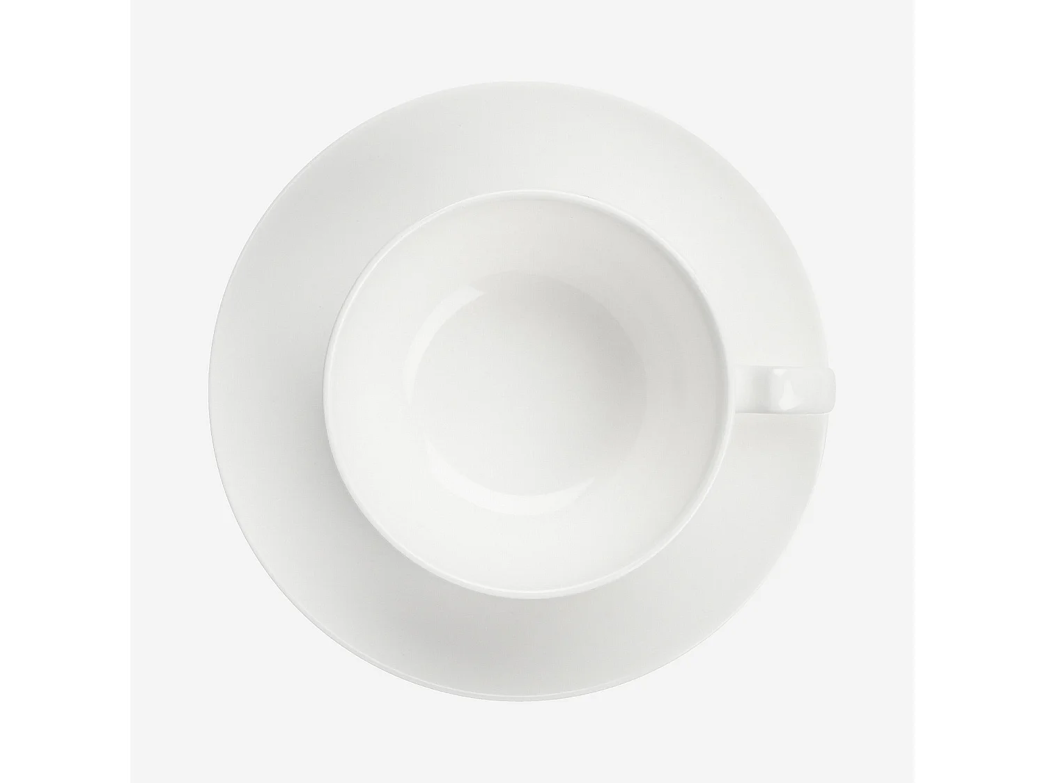 Lot de 6 tasses avec soucoupes en porcelaine - 23 cl - Blanc