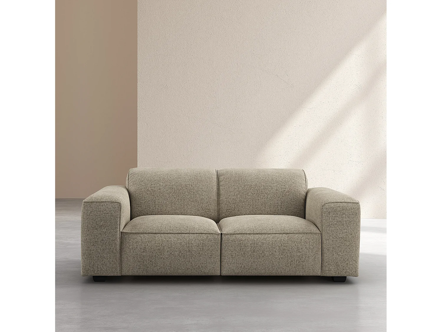 Canapé 2 places en tissu chenille Nino - Grège