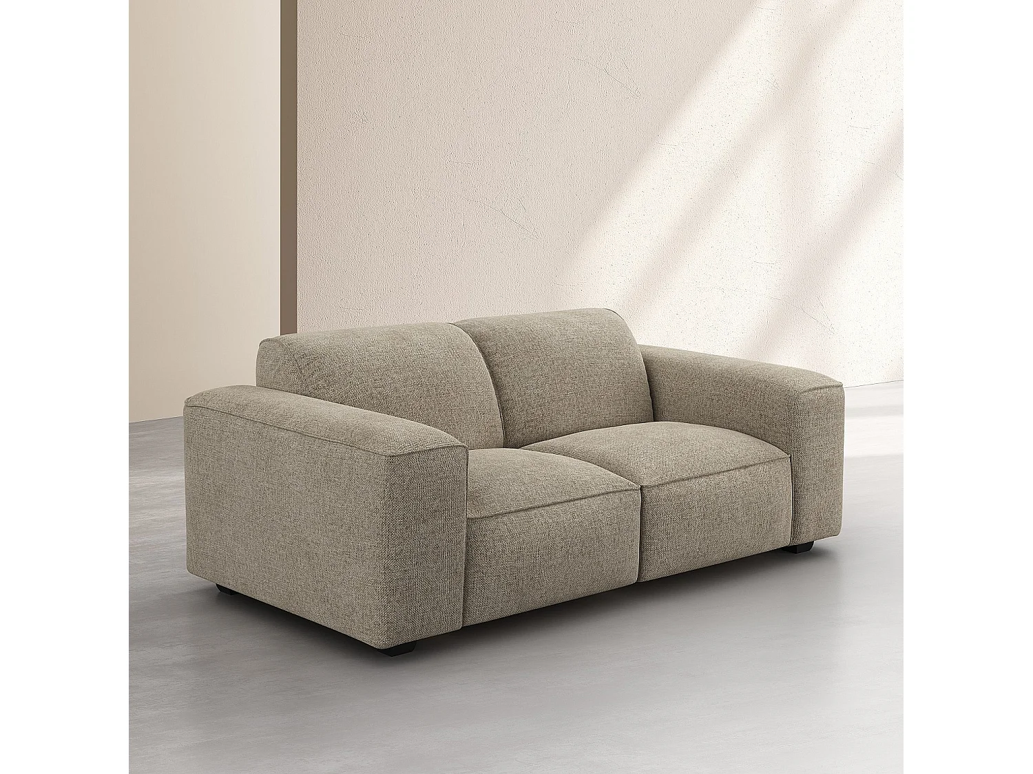 Canapé 2 places en tissu chenille Nino - Grège