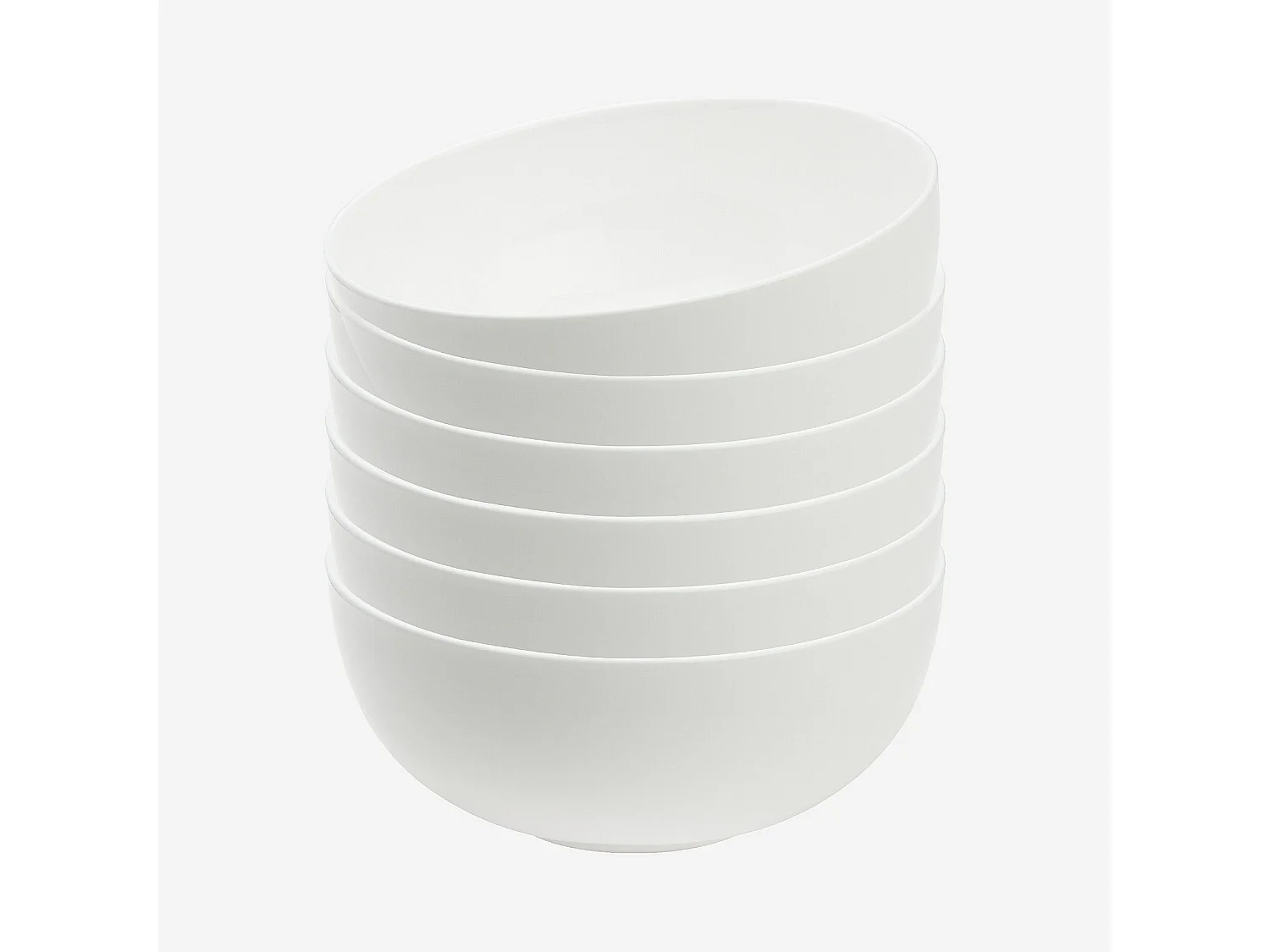 Lot de 6 bols en porcelaine - 16,5 cm - Blanc