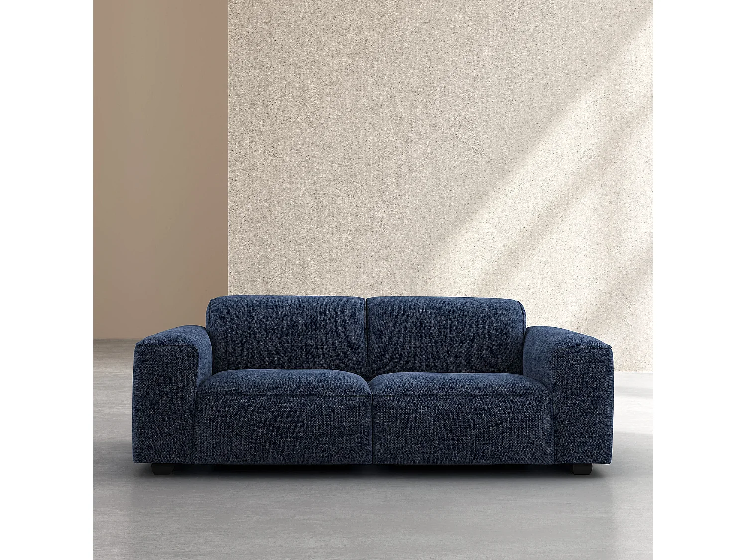 Canapé 3 places en tissu chenille Nino - Bleu marine