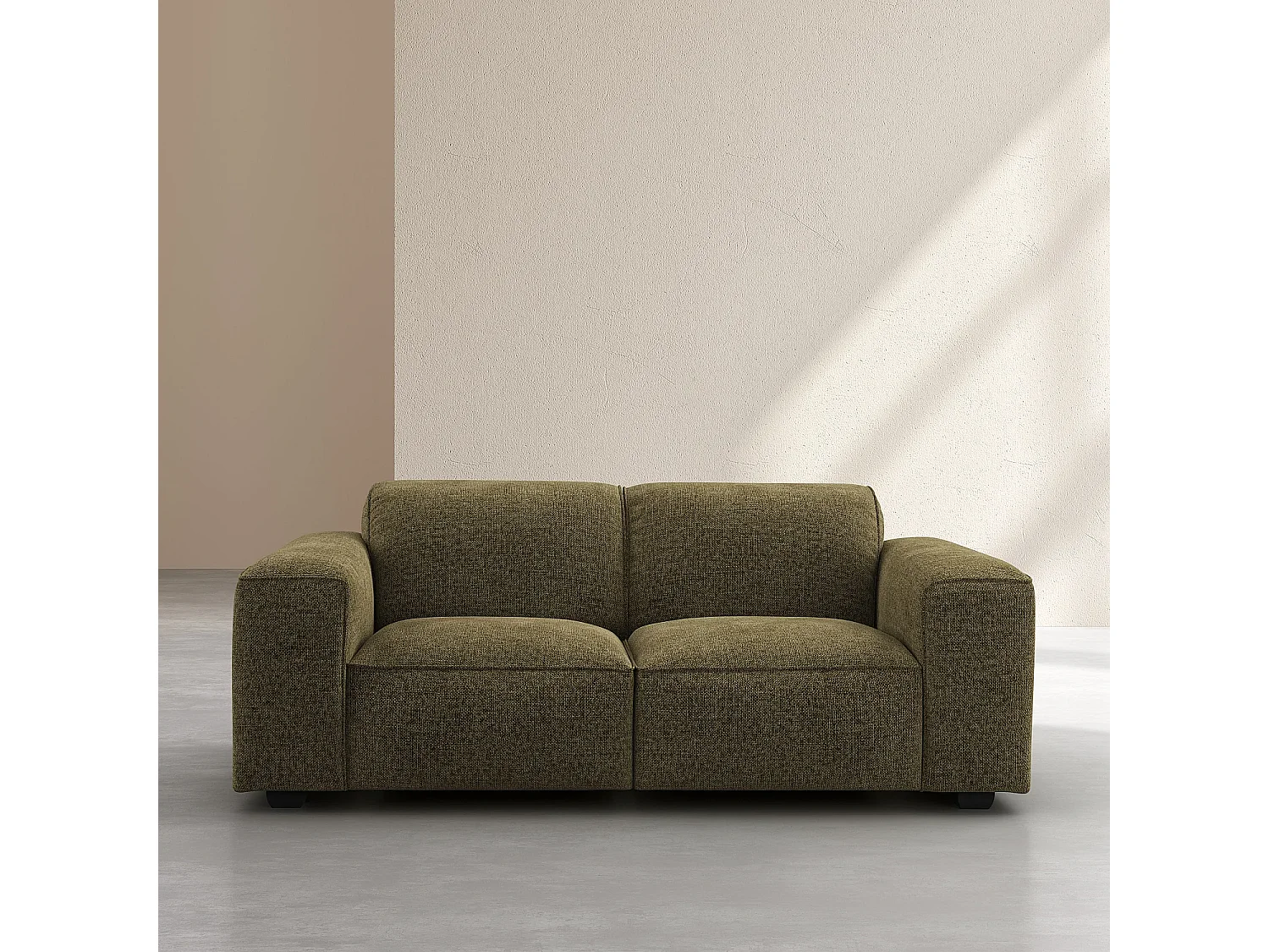 Canapé 2 places en tissu chenille Nino - Vert mousse