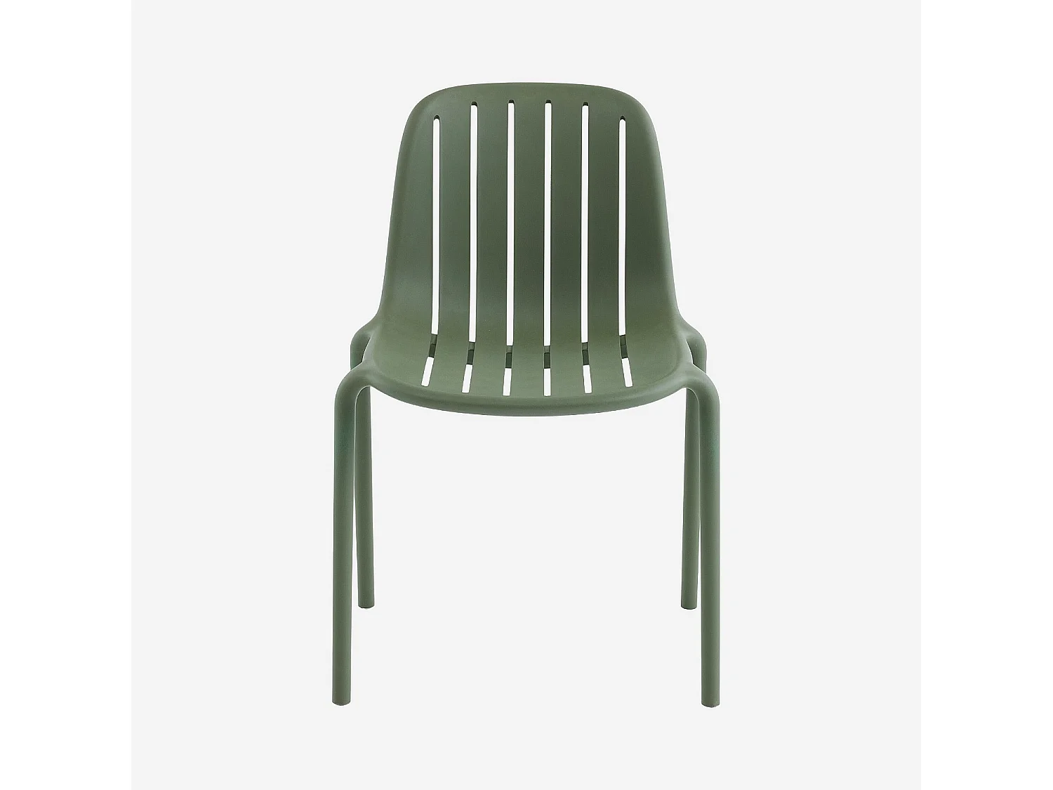 Lot de 2 chaises de jardin en polypropylène - Vert olive