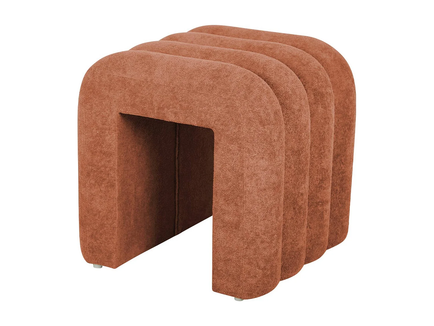 Puff contemporáneo de tela, set de 2 naranja