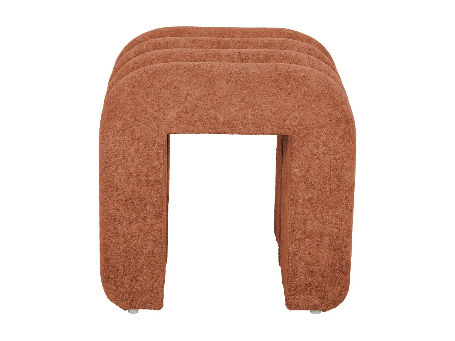 Puff contemporáneo de tela, set de 2 naranja