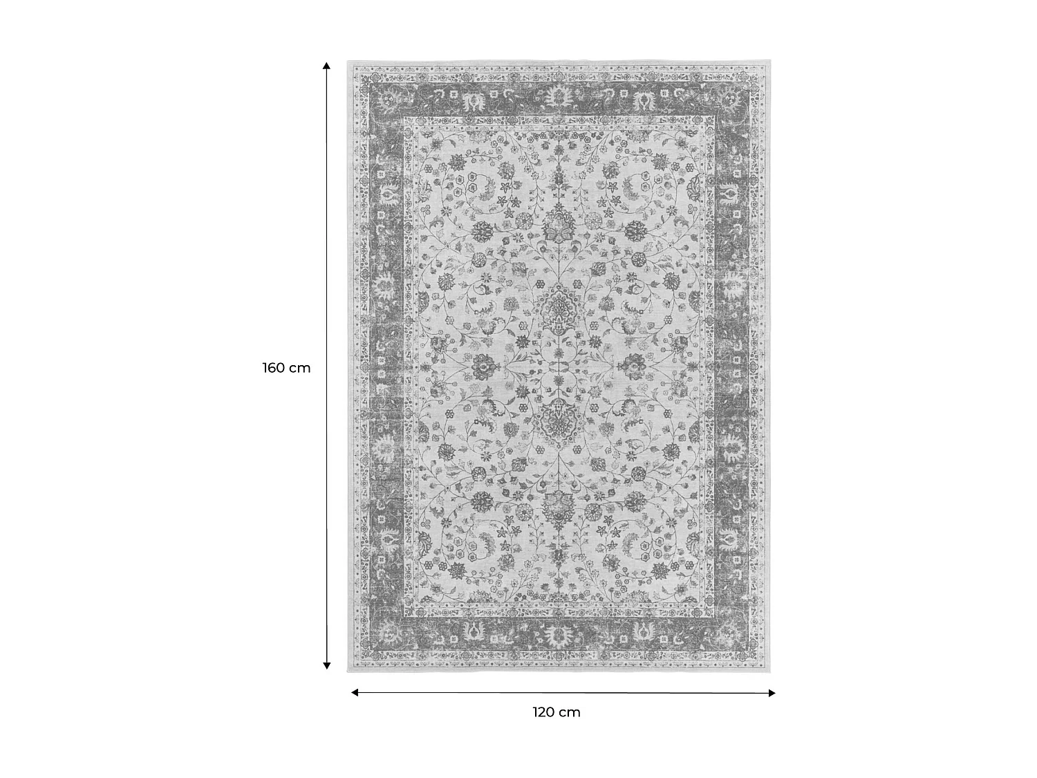 Tapis intérieur motif persan multicolore 120x160cm - Ivo