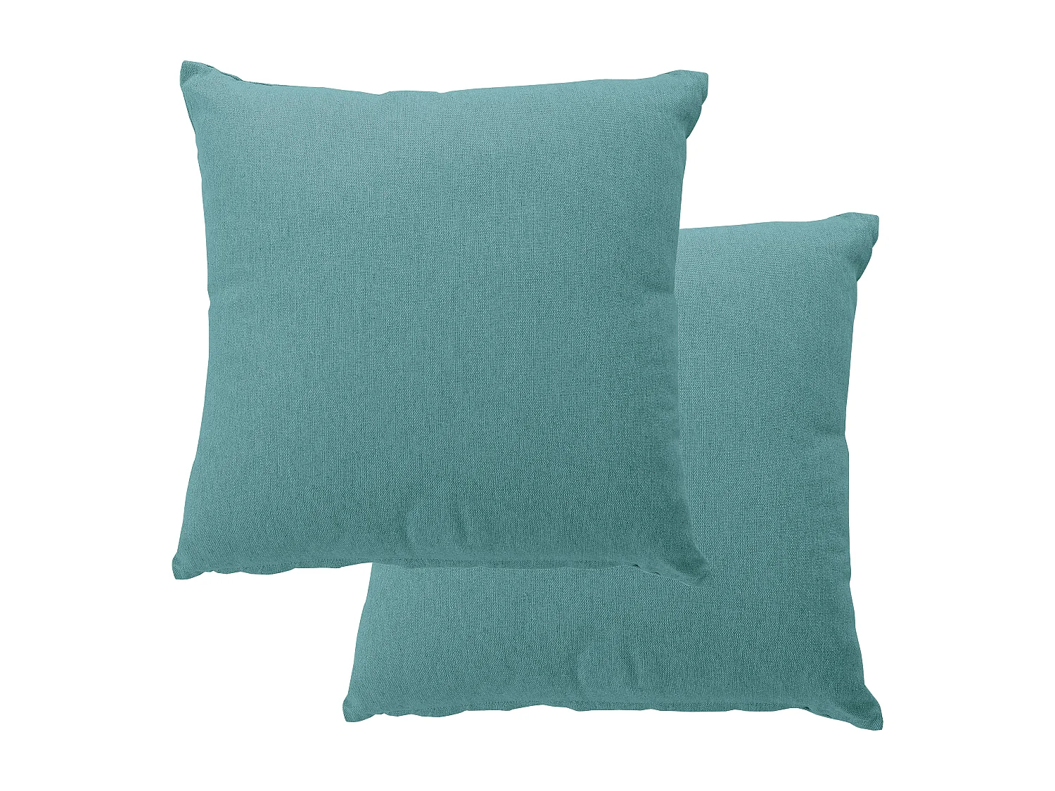2 coussins carré déhoussable, 40x40cm, bleu glacier, coton chambray, Collection Cambria, CMADECO