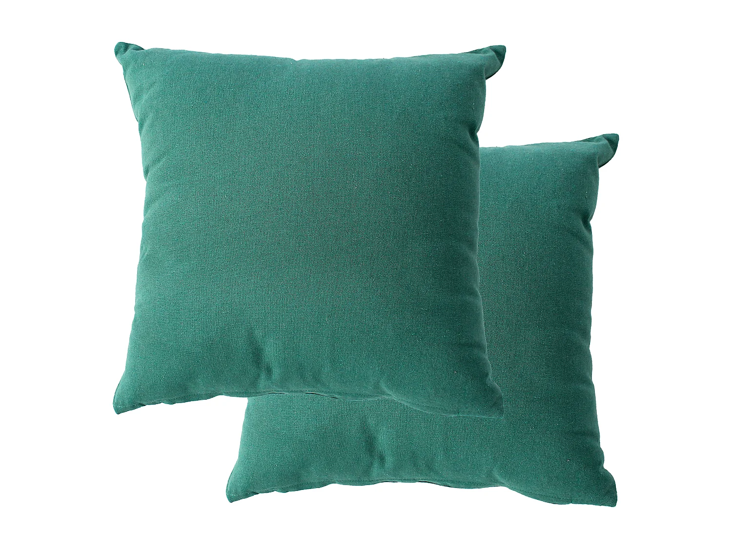2 coussins carré déhoussable, 40x40cm, vert jade, coton chambray, Collection Cambria, CMADECO