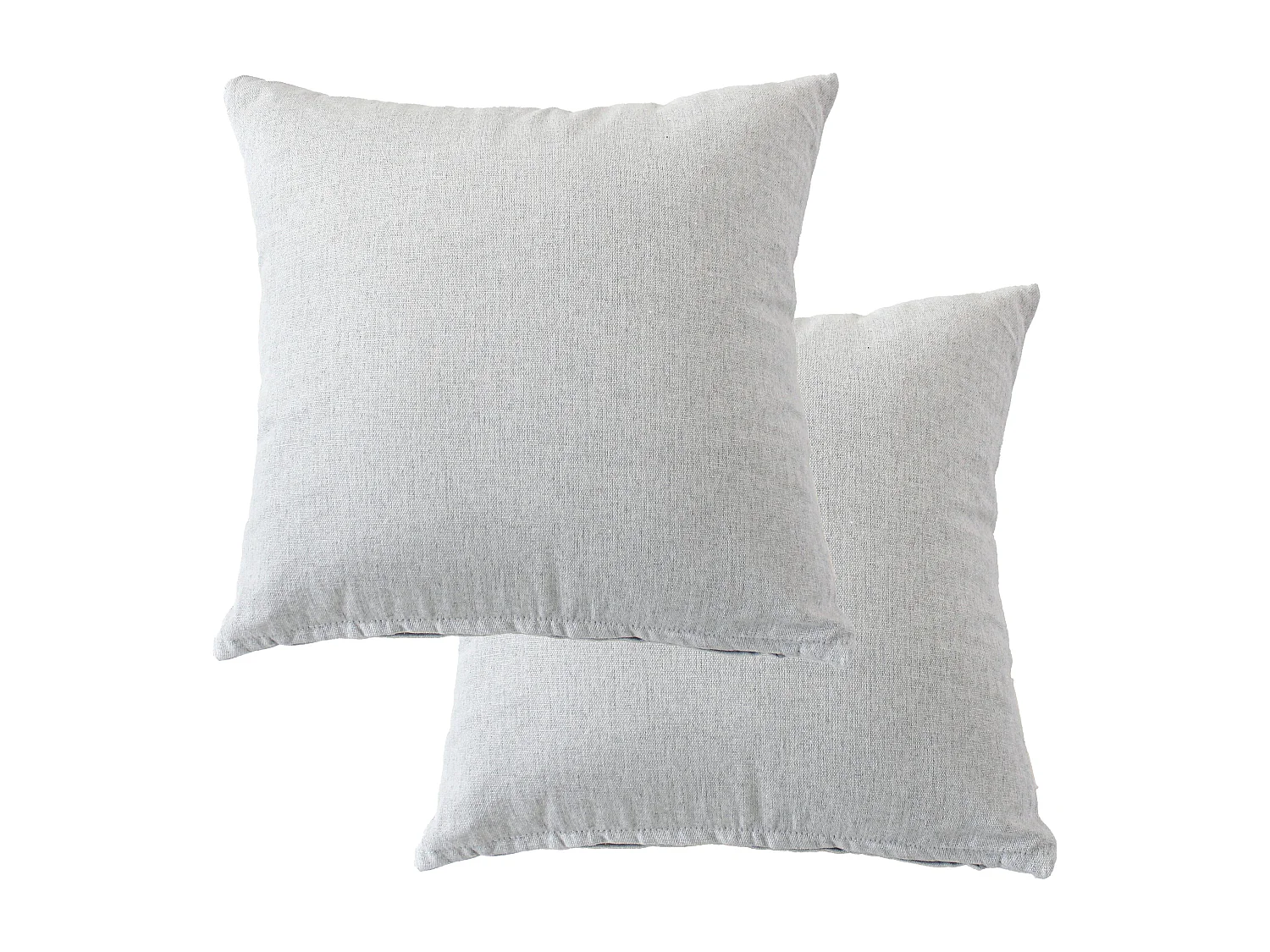 2 coussins carré déhoussable, 40x40cm, blanc gris, coton chambray, Collection Cambria, CMADECO