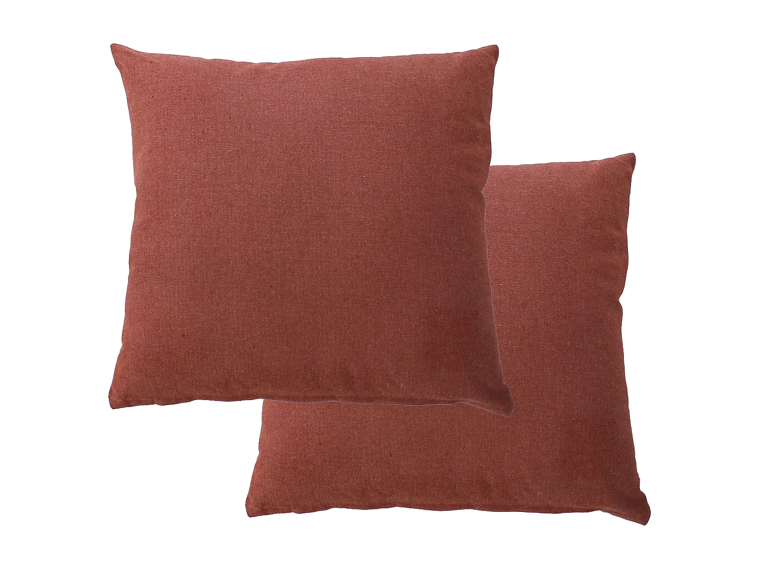 2 vierkante kussenhoezen, 40x40cm, terracotta, chambray katoen, Cambria Collection, CMADECO