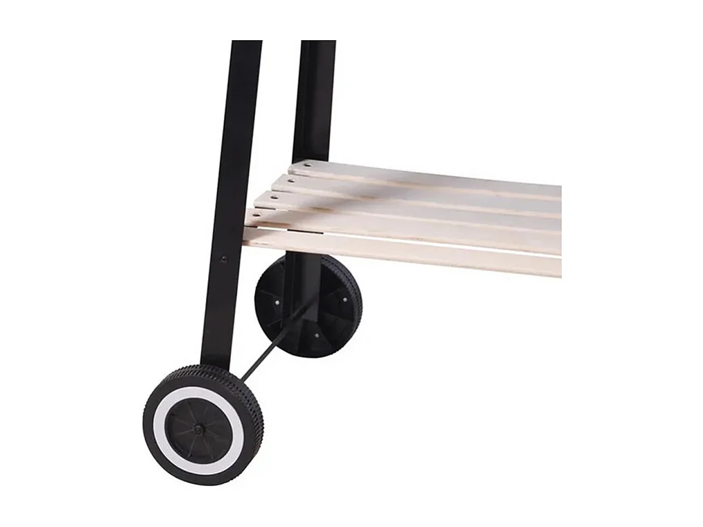 Barbecue à charbon rectangulaire avec tablette et broche BBQ