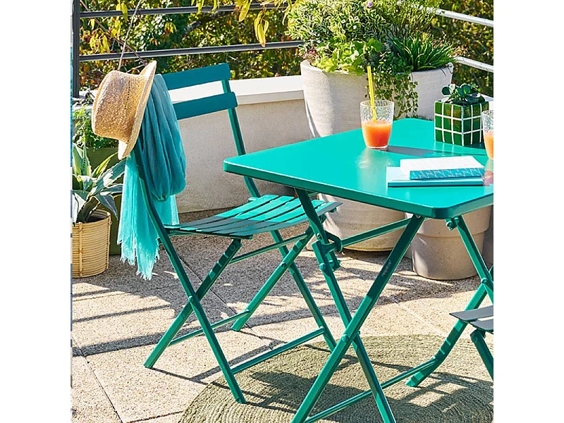 Chaise métal pliante Greensboro opale Hespéride