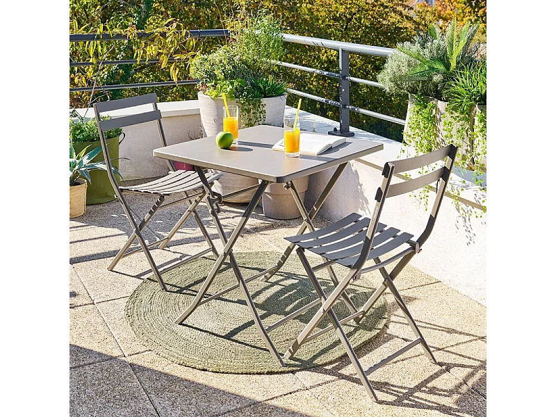 Chaise métal pliante Greensboro café Hespéride