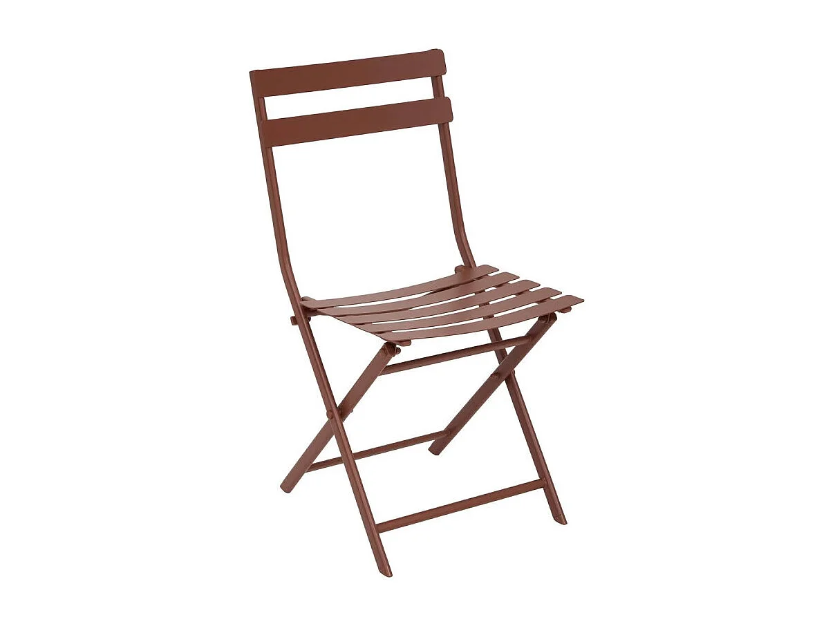Chaise métal pliante Greensboro acajou Hespéride