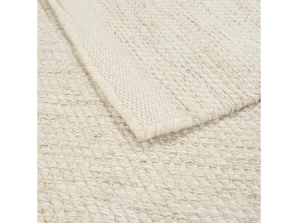 Teppich handgewebt Boho skandinavisch natur, Creme Beige, 160 x 230 cm