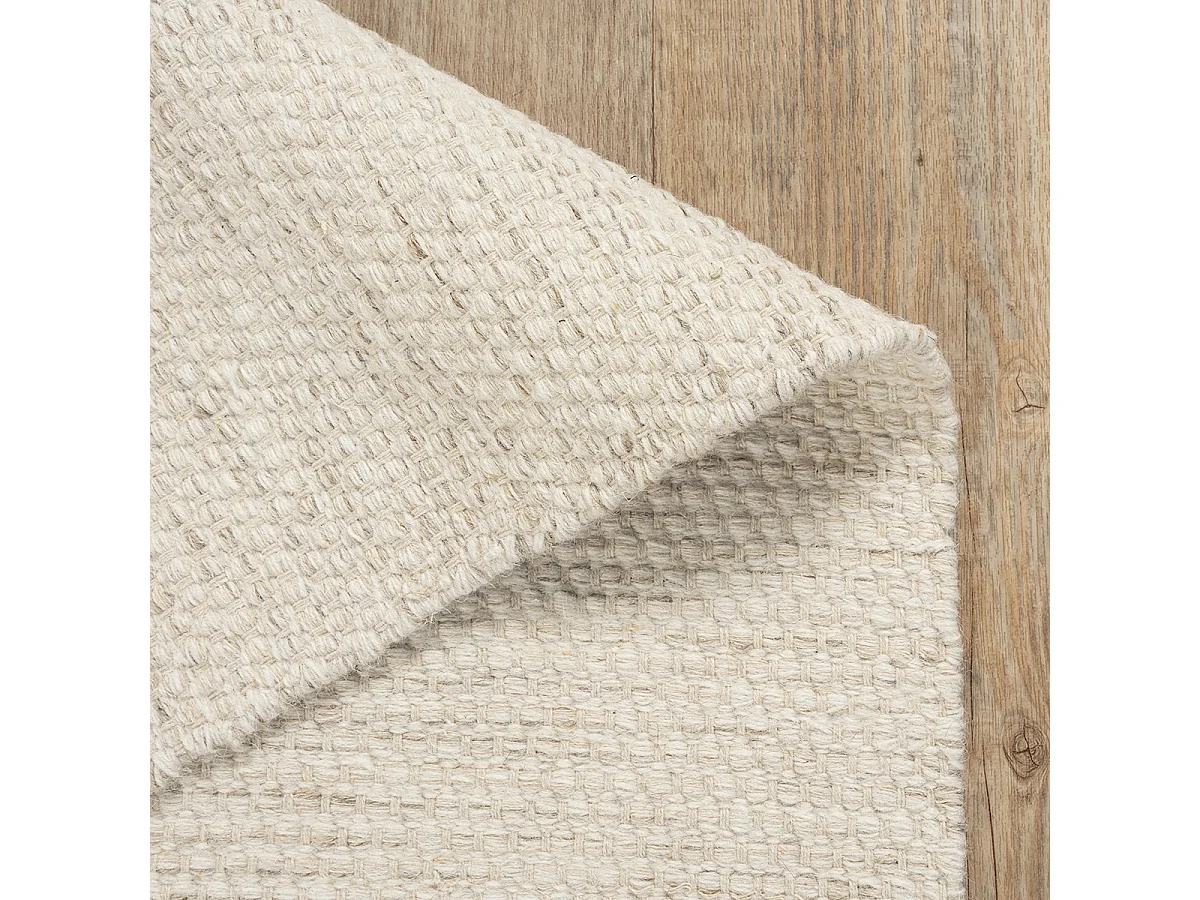 Teppich handgewebt Boho skandinavisch natur, Creme Beige, 160 x 230 cm