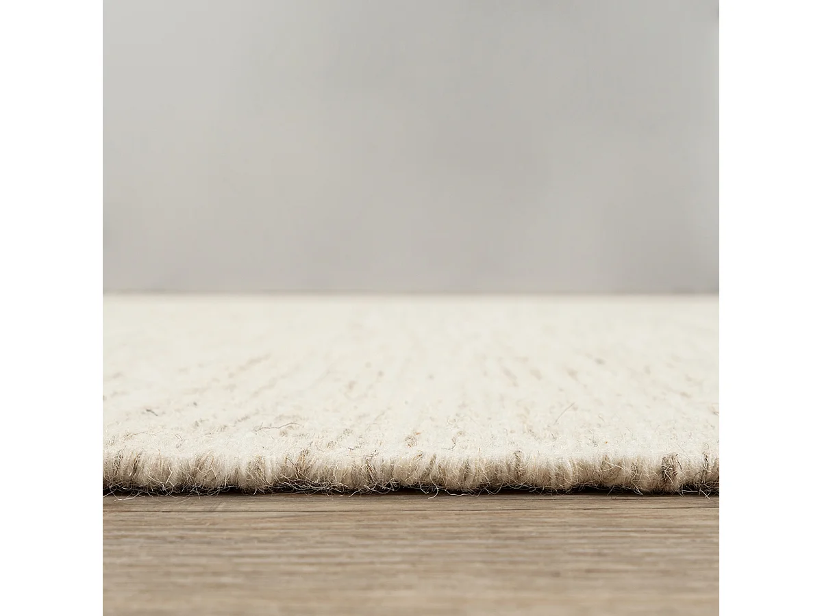 Teppich handgewebt Boho skandinavisch natur, Creme Beige, 240 x 340 cm