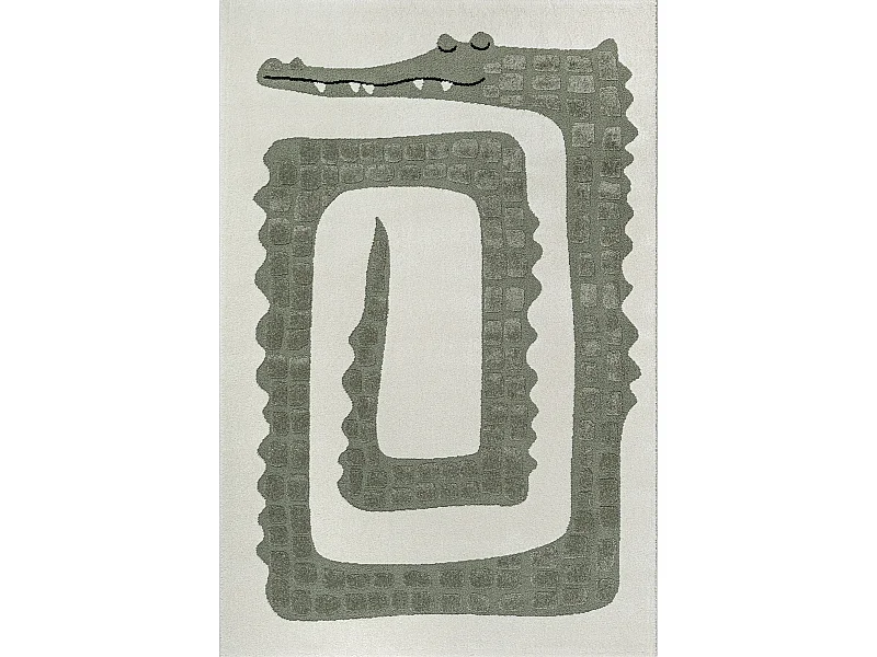 Tapete infantil motivo crocodilo, creme, 140 x 200 cm