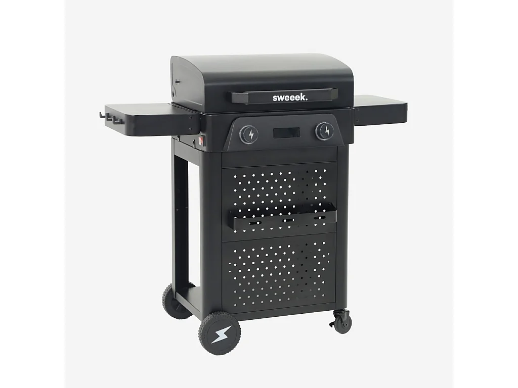 Barbacoa eléctrica de acero esmaltado 2 quemadores 2300 w negro