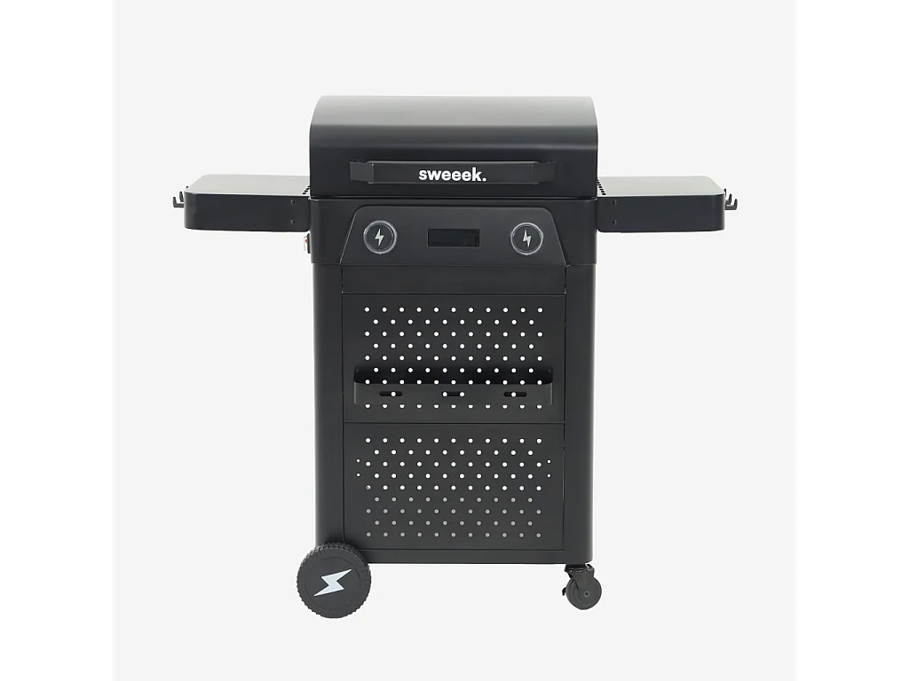 Barbacoa eléctrica de acero esmaltado 2 quemadores 2300 w negro