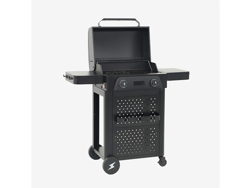 Barbacoa eléctrica de acero esmaltado 2 quemadores 2300 w negro