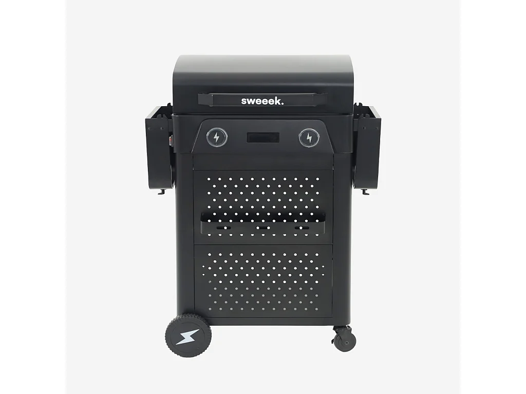 Barbacoa eléctrica de acero esmaltado 2 quemadores 2300 w negro