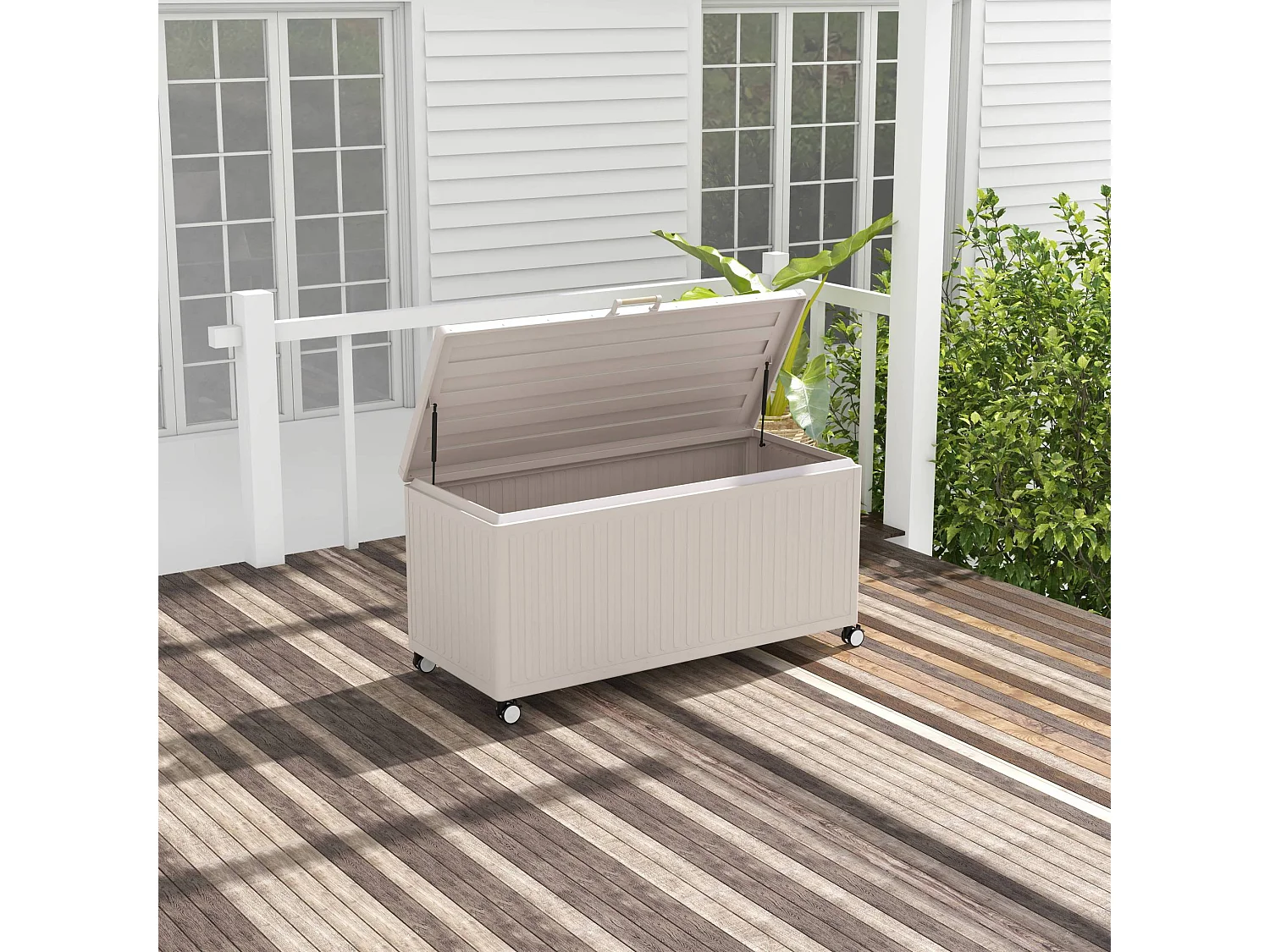 Caja de jardín de aluminio, 775l gris pardo