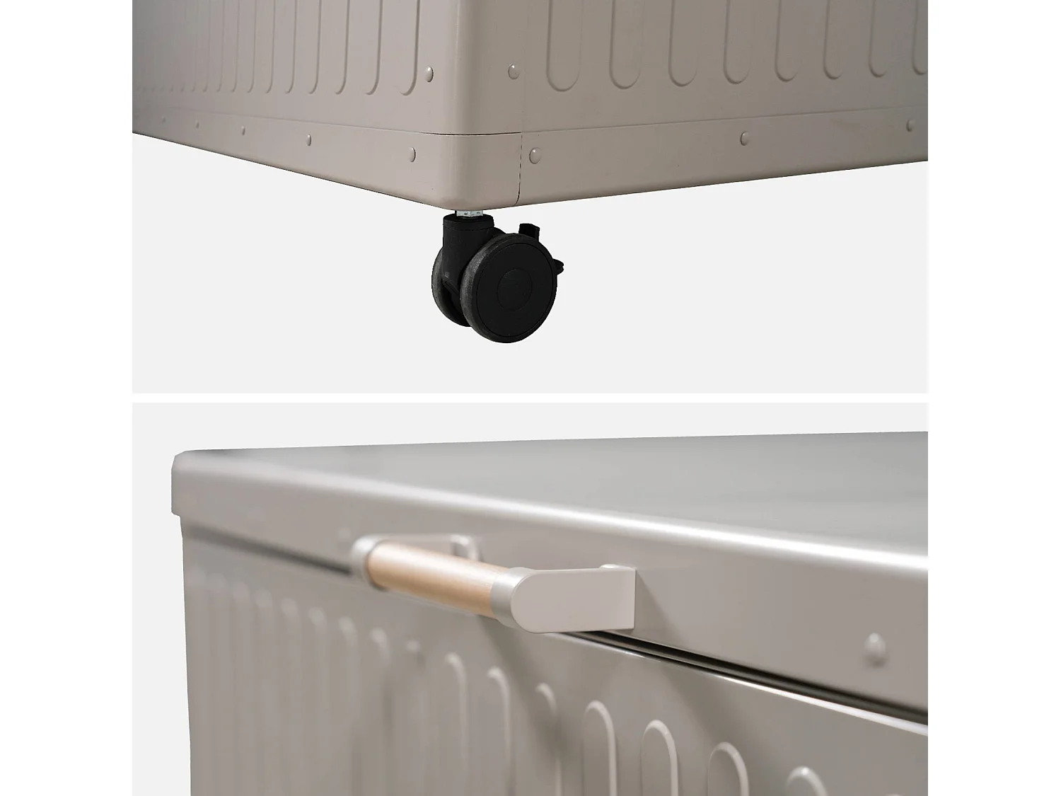 Caja de jardín de aluminio, 775l gris pardo