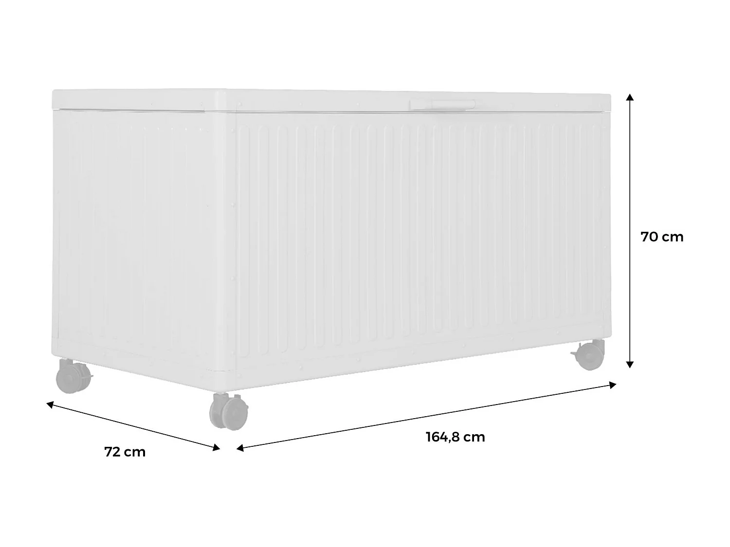 Caja de jardín de aluminio, 775l gris pardo