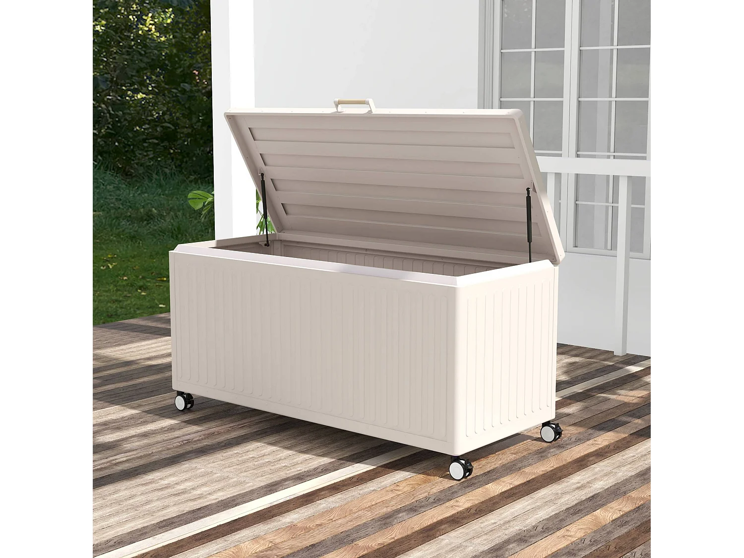 Caja de jardín de aluminio, 775l gris pardo