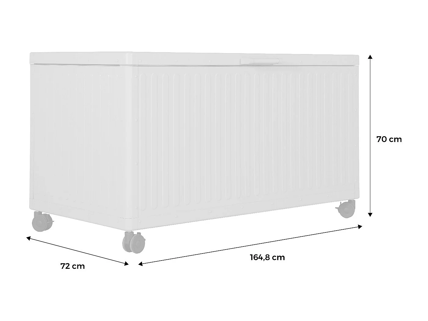 Caja de jardín de aluminio, 775l gris pardo